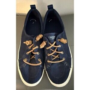 Sperry Top-Sider Crest Vibe Navy Blue Canvas Boat Shoes STS81904 Women’s Sz 9.5